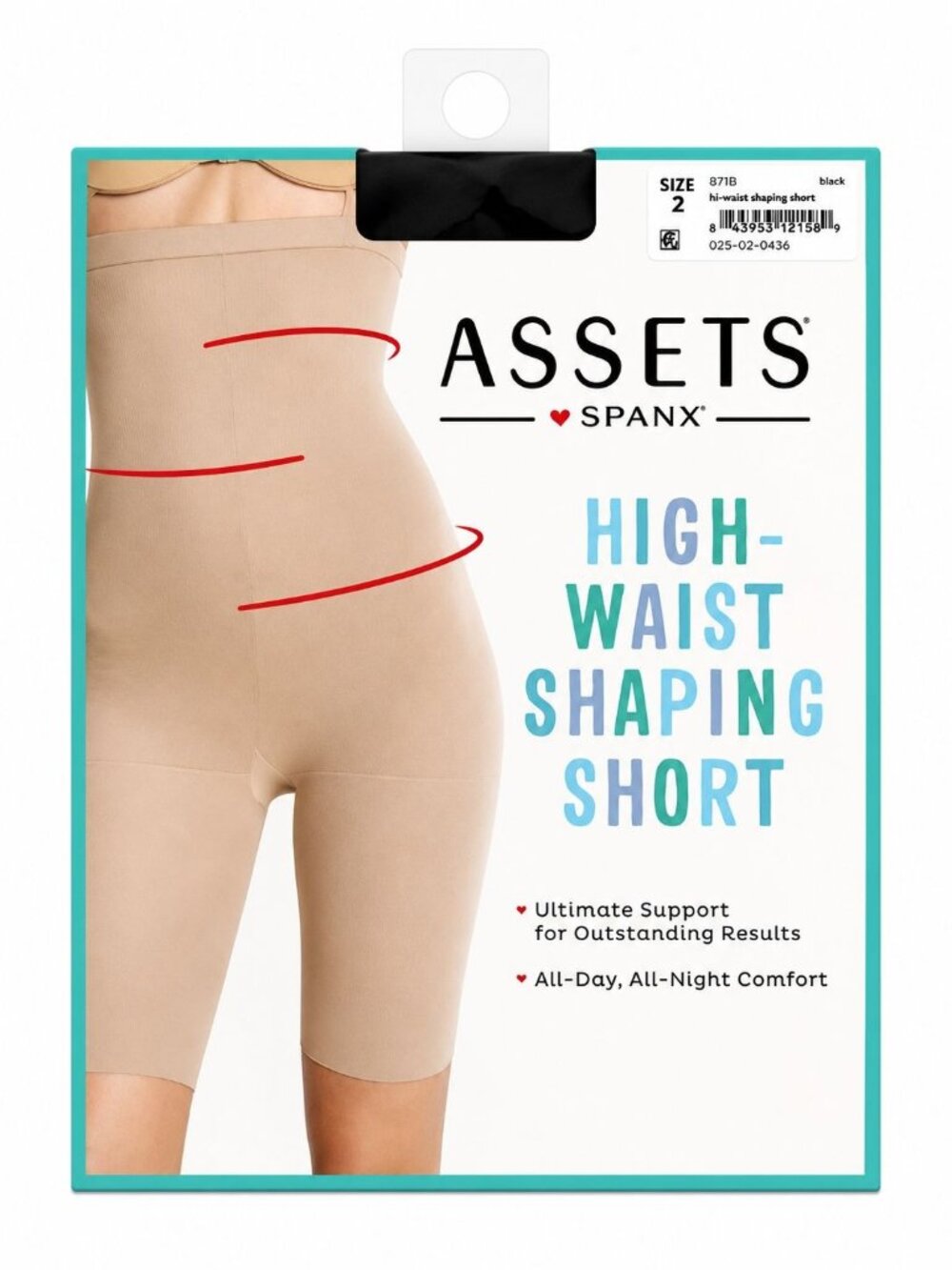 Assets Spanx High-waist Shaping Shorts size 2  Black 125-155 lbs NEW